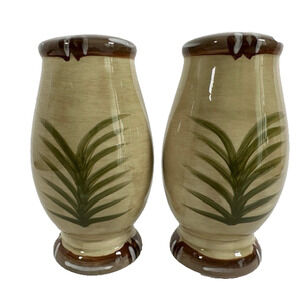 Tabletops Unlimited Bora Bora Salt & Pepper Shaker Set Palm Trees, Bamboo Edge